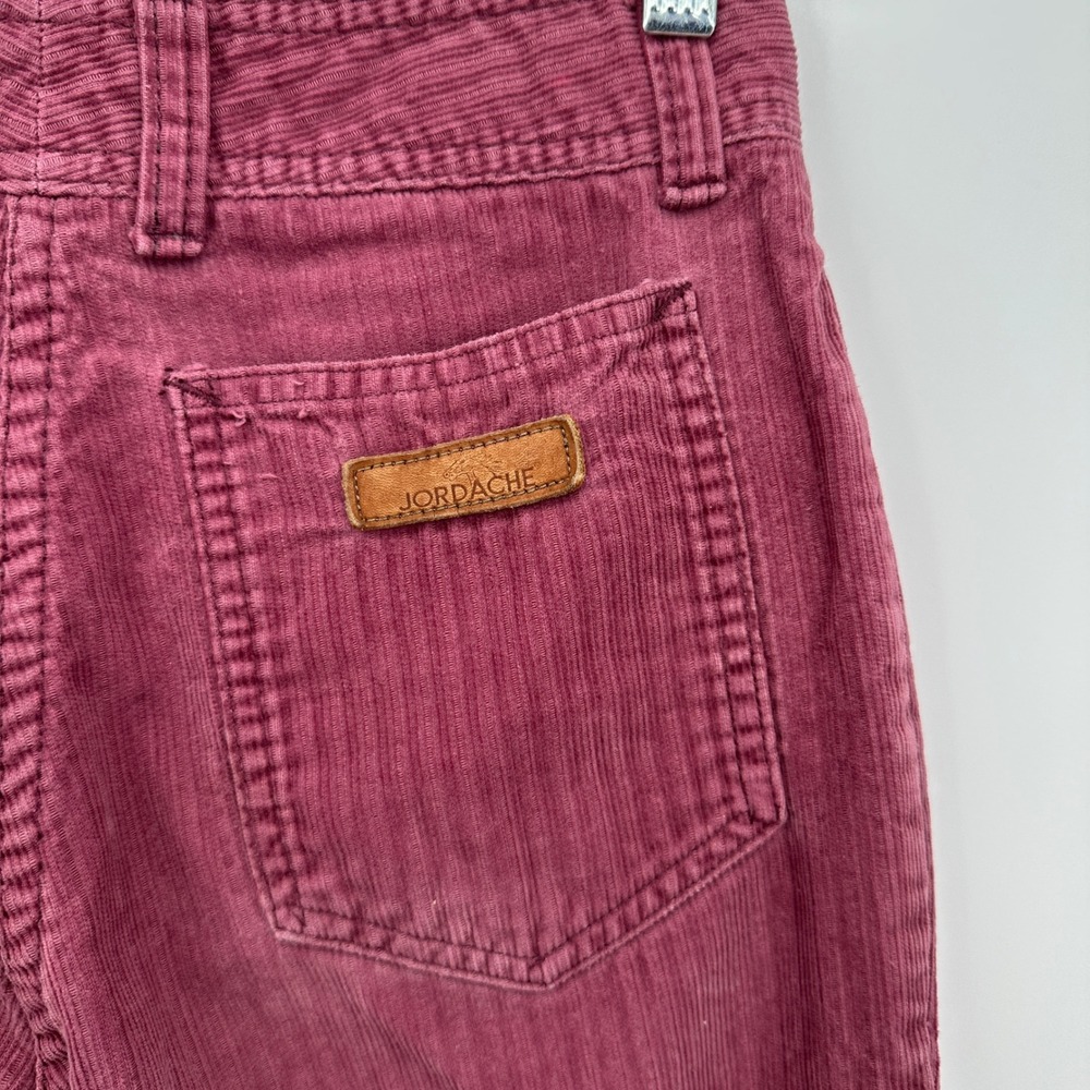 Vintage Jordache Burgundy Corduroy High Waisted Pants Size 28 Cotton 90s Retro - Picture 8 of 10
